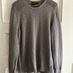 Armani Exchange Men's Crewneck Sweater in Light Gray